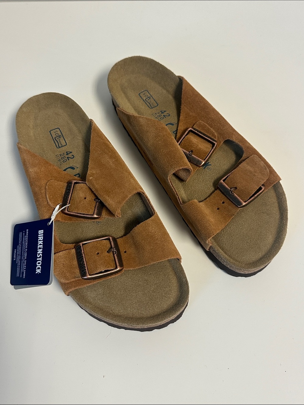 Birkenstock Arizona Soft Footbed Sandals in Brown Sz 42 L11 M10 New